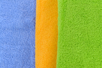 Bright towels close-up
