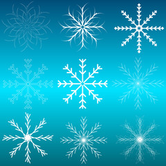 Set of snowflakes.