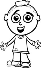 cute boy cartoon coloring page