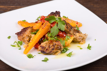 Roasted meat and vegetables