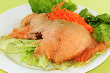 Piece of smoked salmon