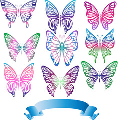 Fototapeta na wymiar Colorful Butterflies