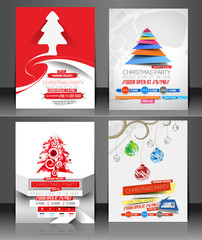 Set of Christmas Party Flyer Design
