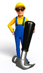 plumber with hammer