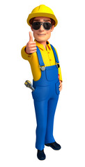 plumber with thumbs up