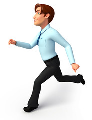 Service man is running