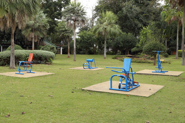 Obraz premium exercise equipment in public park
