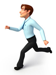 Service man is running