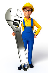 Plumber with wrench