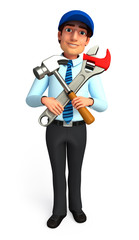 Service man hammer & wrench