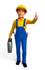 plumber with thumbs up
