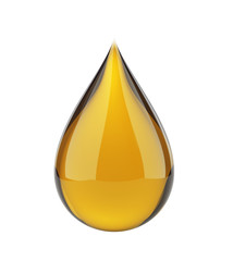 Oil drop on white isolated with clipping path.
