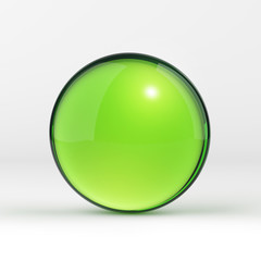 Green ball isolated on white - clipping path
