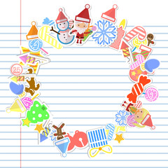 Fototapeta premium Christmas Card with Santa Claus - vector template with copy spac
