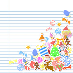 Christmas Card with Santa Claus - vector template with copy spac