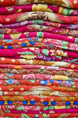 colorful bed sheets bedding objects in asia market