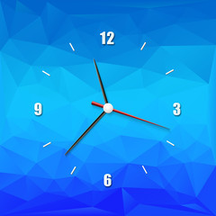 Creative clock on the abstract background