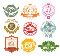 Set of vintage badges and labels colorful series
