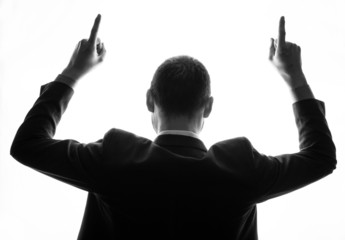 Caucasian businessman silhouette