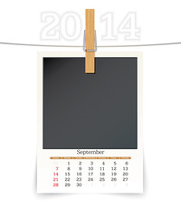 september 2014 photo frame calendar