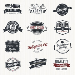 Obraz premium Set of vector stickers and ribbons - retro style