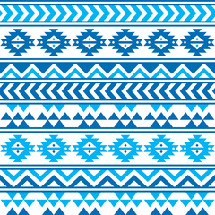 Aztec tribal seamless blue and navy pattern