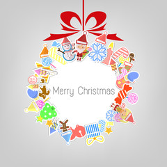 Stylized Colorful Background with Christmas Elements, Christmas