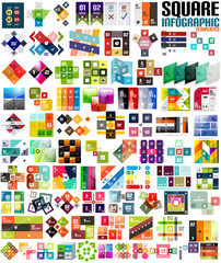 Big set of infographic modern templates - squares