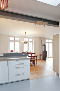 Wohnzimmer mit Kaminofen