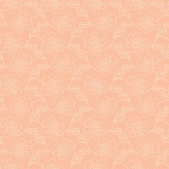 Fototapeta premium Monochrome floral Seamless Pattern