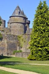 Fototapeta na wymiar Castle of Fougères in France
