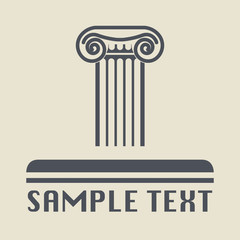 Antique architecture icon or sign, vector