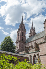 Basel, historische Altstadt, Basler Münster, Kreuzgang, Schweiz