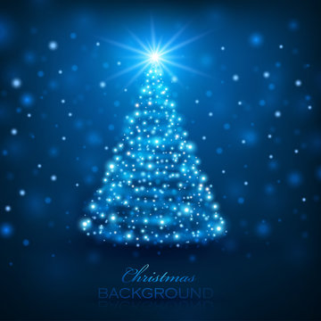Magic Christmas Tree. Christmas background