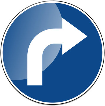 Rechts Rechtsabbieger Verkehrszeichen Verkehrsschild
