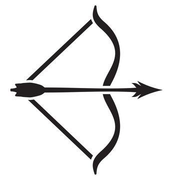 black bow and arrow