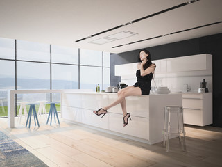 woman in a kitchen