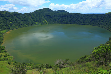 lake in volcanic crater