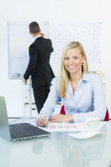 Fototapeta premium managerin bei der planung