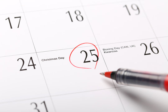 A date circled on a calendar