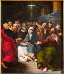 ntwerp - Paint of Pentecost scene from cathedral