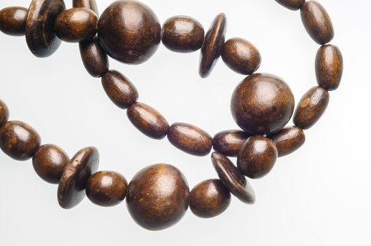 Nice wooden beads necklace, with space for copy text