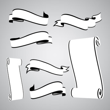 Ribbons, Isolated On Gray Background - Vector