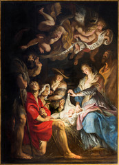Antwerp - Paint of Nativity by P. P. Rubens - obrazy, fototapety, plakaty