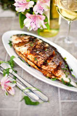 Baked sea bream