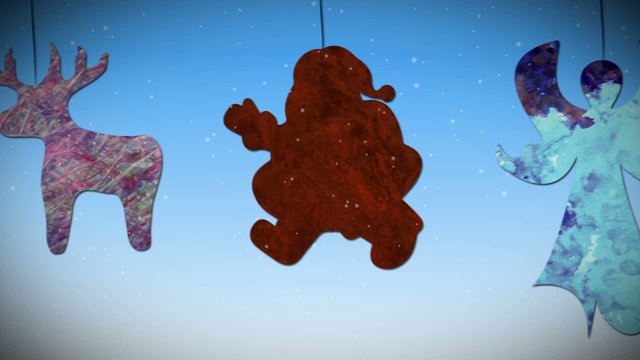 Carosello con renna babbo e angeli