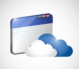 binary browser and cloud illustration design