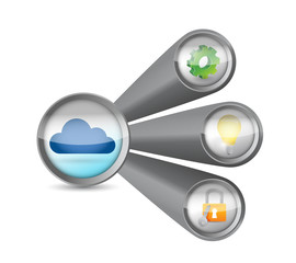 cloud link network illustration design
