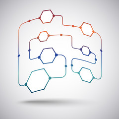 The concept of user connections. Gradient. Convex