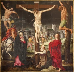 Photo sur Plexiglas Lieux européens Gent - Crucifixion paint on the wood plate